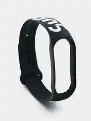 Черный ремешок для Xiaomi Mi Band 3/4/5/6/7 с рисунком