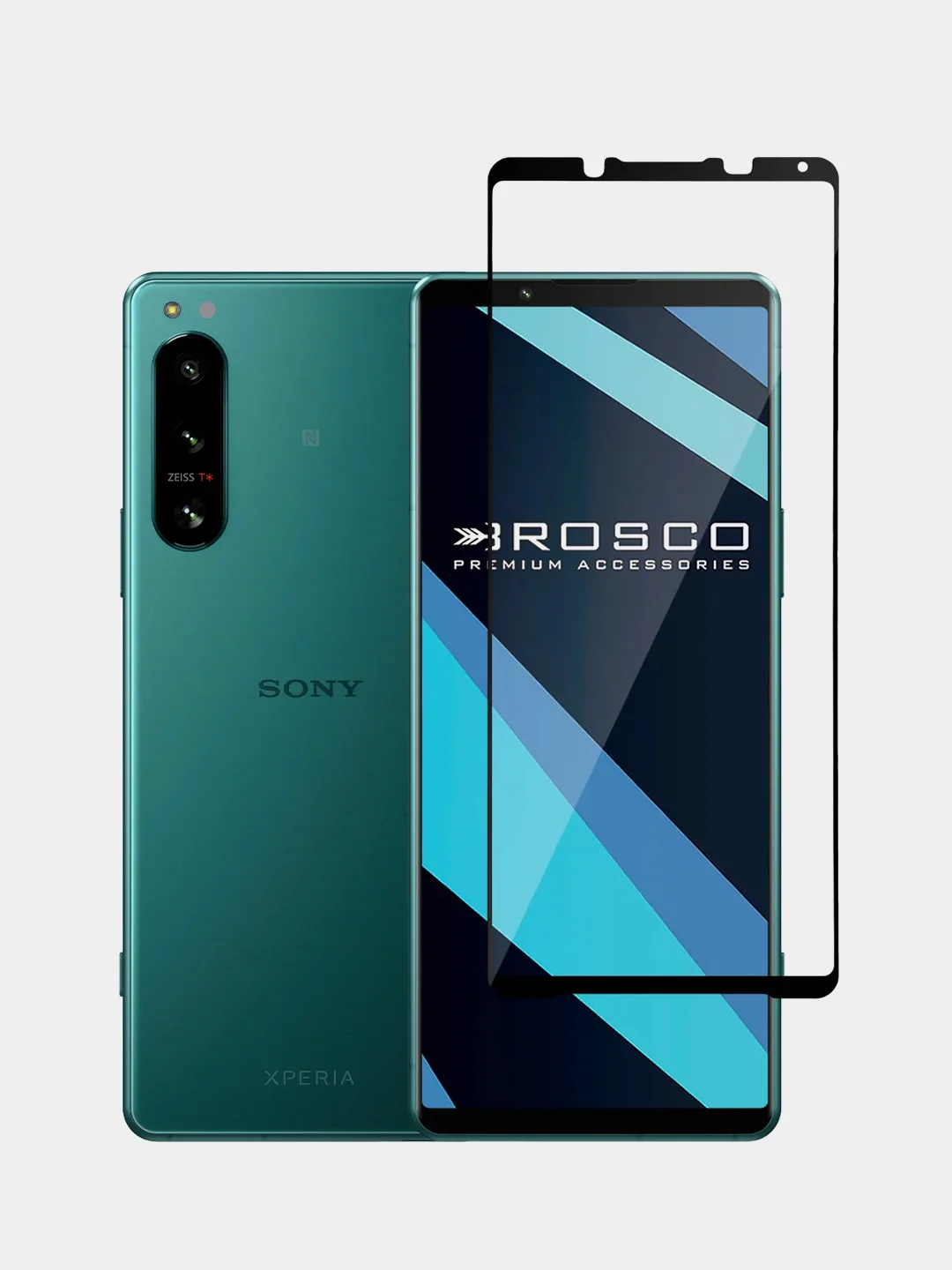 Прозрачный стекло для Sony Xperia 5 IV, mark 4 защитное ROSCO прозрачное олеофобное покрытие с рамкой