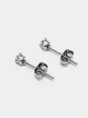 Серьги-гвоздики, женские, с цирконом 316L