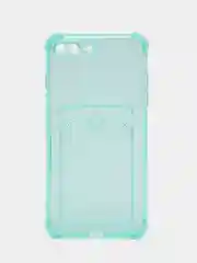Салатовый чехол для iPhone 7,8 PLUS с карманом для карт