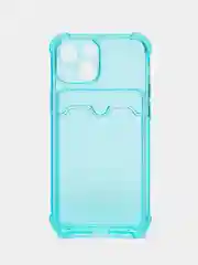 Бирюзовый чехол для iPhone 13 Mini с карманом для карт