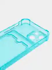 Бирюзовый чехол для iPhone 13 Mini с карманом для карт