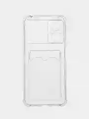 Прозрачный силиконовый чехол Xiaomi Poco M5 4G 2022, Poco M4 5G (Поко М4 5Г, М5 4Г 2022), с карманом для карт, прозрачный