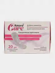 Розовый прокладки ежедневные, хлопковые Amore Care, 20 штук