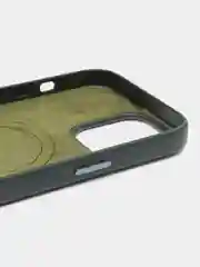 Зеленый leather case iPhone 11/12/13/14/15 Mini/Pro/Pro Max MagSafe, с анимацией