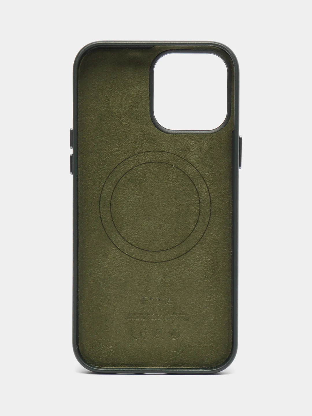 Зеленый leather case iPhone 11/12/13/14/15 Mini/Pro/Pro Max MagSafe, с анимацией