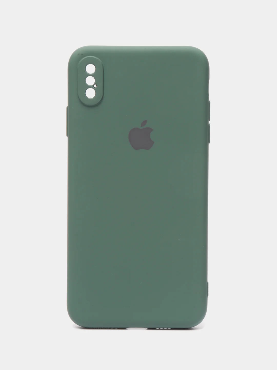 Тёмно-зелёный чехол силиконовый для iPhone 7, 8, 11, 12, 13, 14, XR, SE, X, XS, Pro, Max, Plus