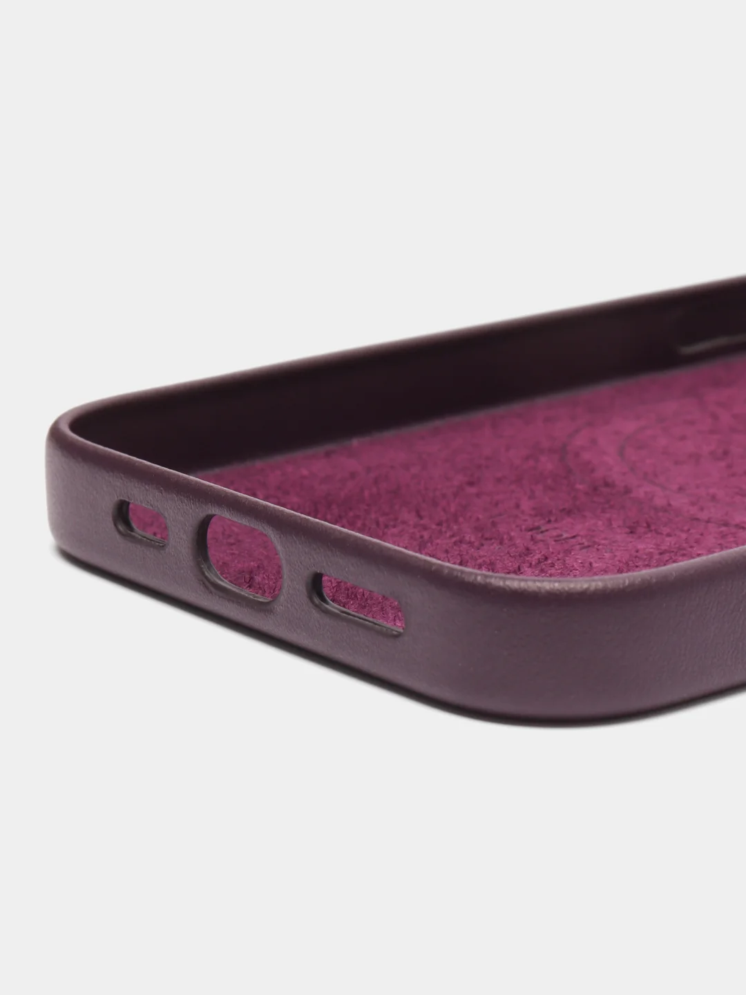 Фиолетовый leather case iPhone 11/12/13/14/15 Mini/Pro/Pro Max MagSafe, с анимацией