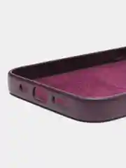 Фиолетовый leather case iPhone 11/12/13/14/15 Mini/Pro/Pro Max MagSafe, с анимацией