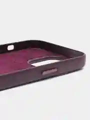 Фиолетовый leather case iPhone 11/12/13/14/15 Mini/Pro/Pro Max MagSafe, с анимацией