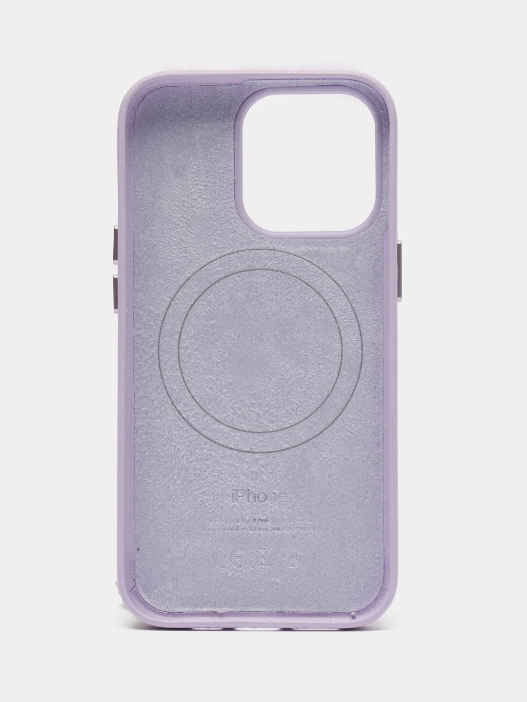 Лавандовый leather case iPhone 11/12/13/14/15 Mini/Pro/Pro Max MagSafe, с анимацией