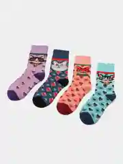 Желтый яркие носки в подарочной коробке , 4 пары