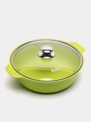 Сотейник 3-4л, жаровня Кукмара, сковорода усиленное покрытие Лайм Trendy Lime