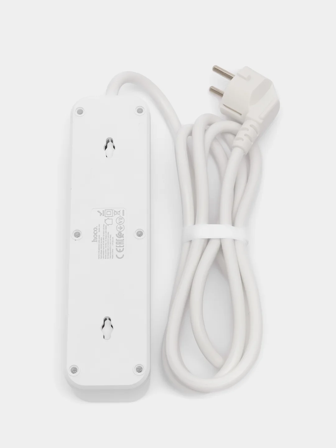 Белый сетевой фильтр HOCO NS2, 3 гнезда, 3 USB, 1.8 м, 4000W