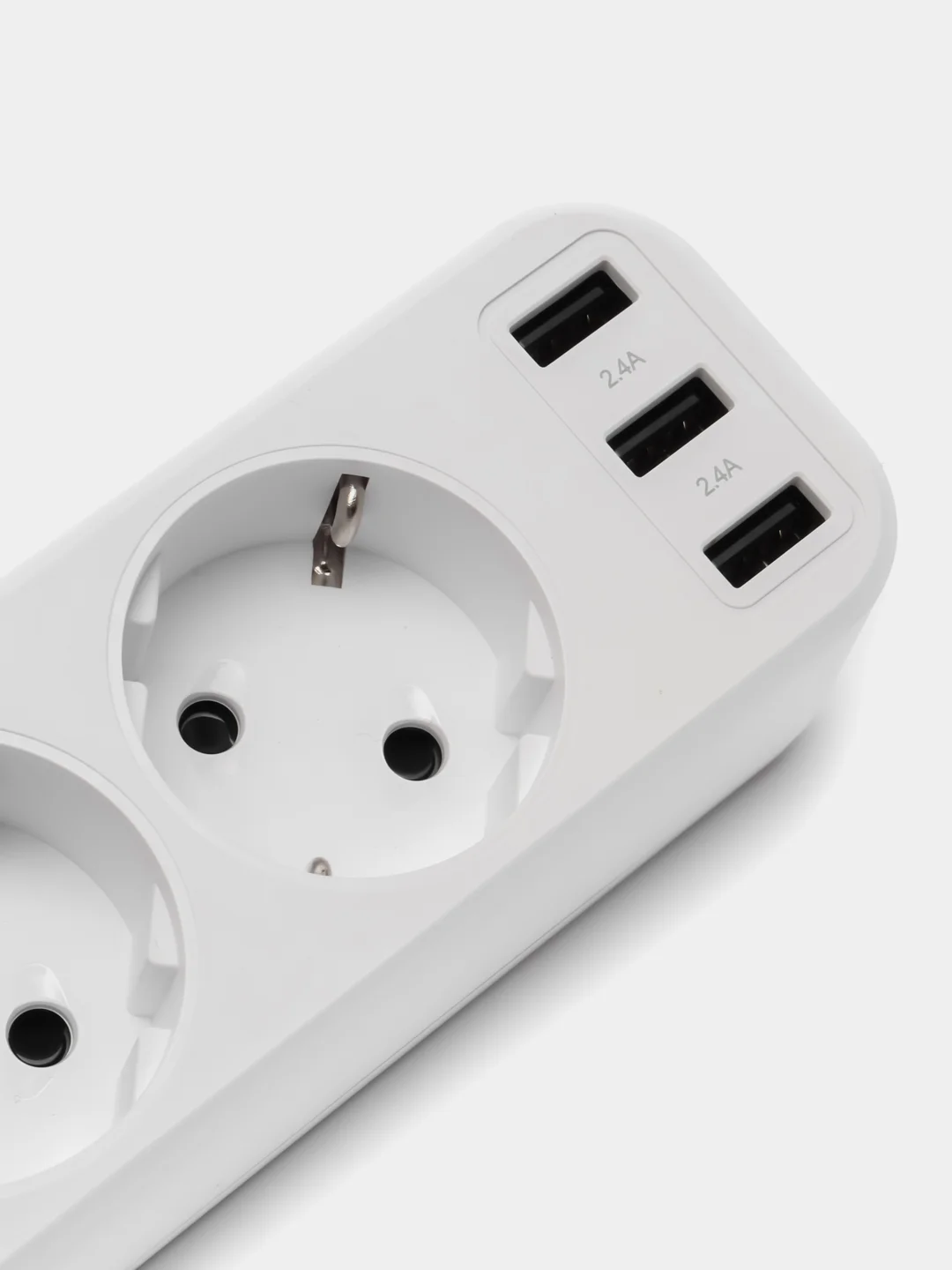 Белый сетевой фильтр HOCO NS2, 3 гнезда, 3 USB, 1.8 м, 4000W