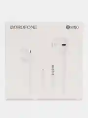 Белый наушники внутриканальные Borofone BM80, проводные, с AUX кабелем, 1.2 м