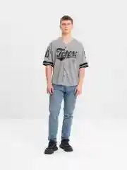 Серый бейсбольная рубашка с коротким рукавом джерси оверсайз Chicago White Sox №45 JORDAN Nike