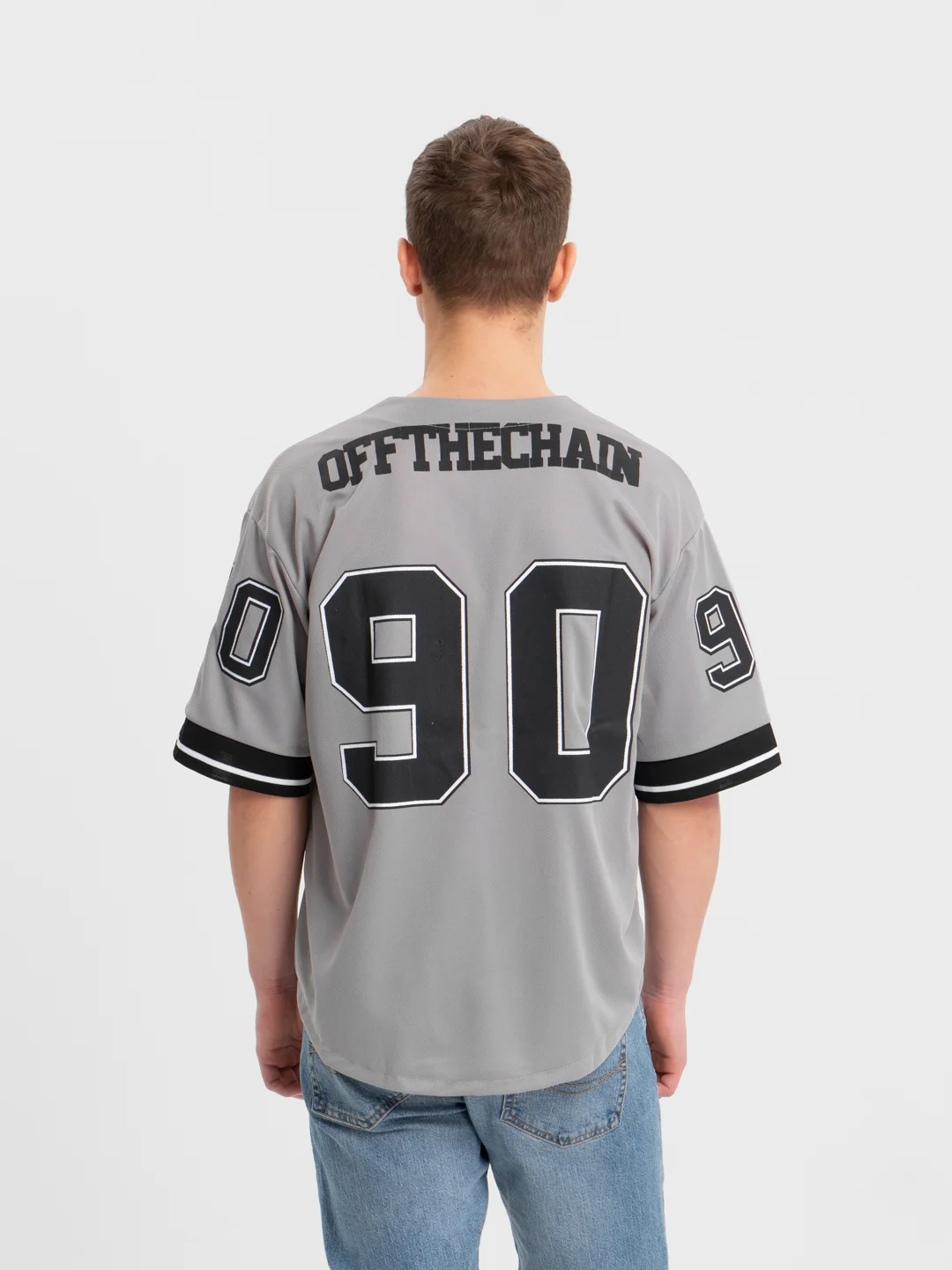Серый бейсбольная рубашка с коротким рукавом джерси оверсайз Chicago White Sox №45 JORDAN Nike