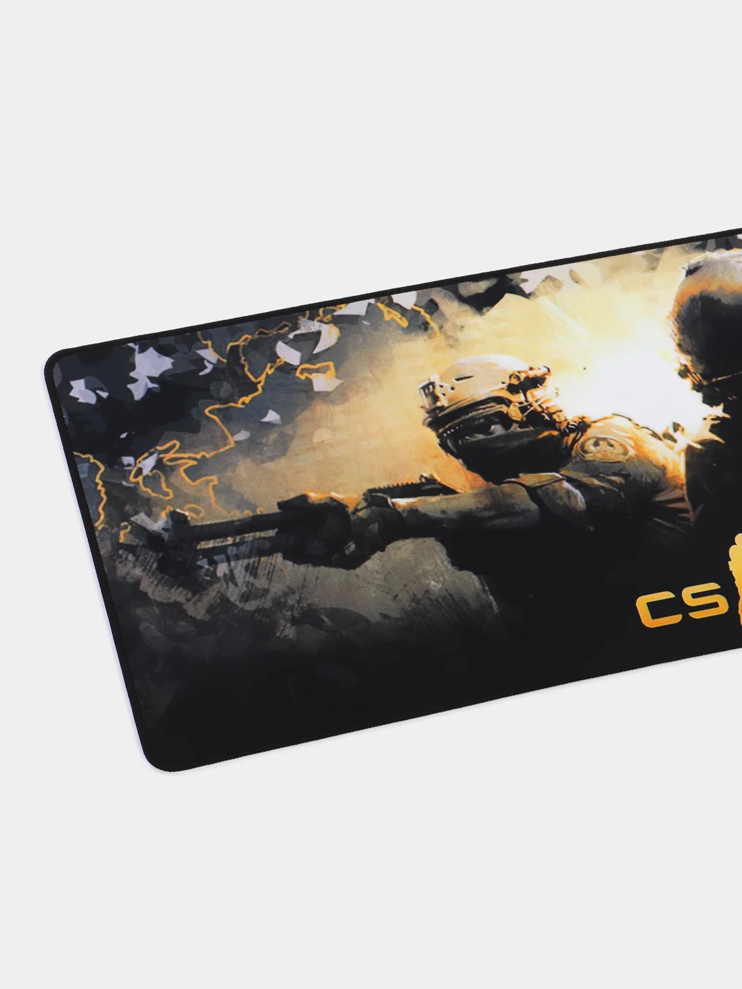 Желтый коврик игровой для мыши и клавиатуры CS-GO (КС-ГО), 800 х 300 х 5мм
