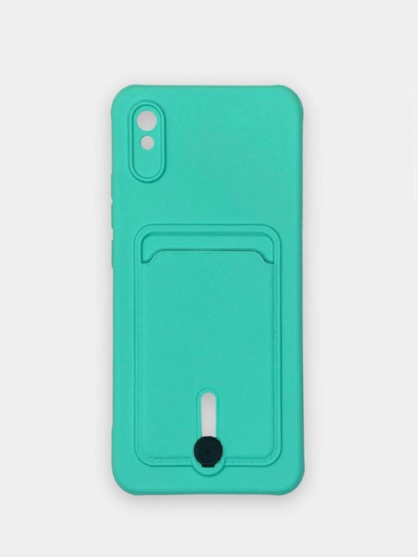 Чехол Xiaomi Redmi 9A, Сяоми Редми 9А, силиконовый, с карманом для карты
