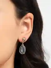 Угольный серьги женские