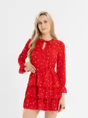Алый платье женское с сердечками Tiffan