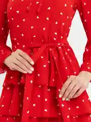 Алый платье женское с сердечками Tiffan