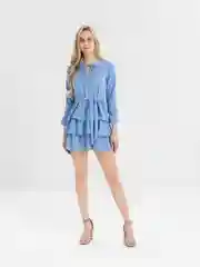 Голубой платье женское с сердечками Tiffan