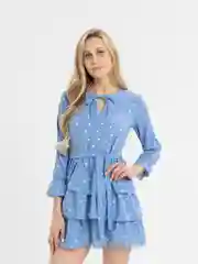 Голубой платье женское с сердечками Tiffan
