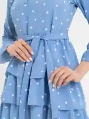 Голубой платье женское с сердечками Tiffan