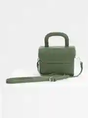 Зеленый женская сумка с твердым каркасом