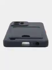 Темно-синий силиконовый чехол с отделением для карты Realme C30 / C31 / C35 2022