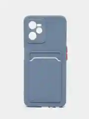 Синий меланж силиконовый чехол с отделением для карты Realme C30 / C31 / C35 2022