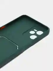 Тёмно-зелёный силиконовый чехол с отделением для карты Realme C30 / C31 / C35 2022
