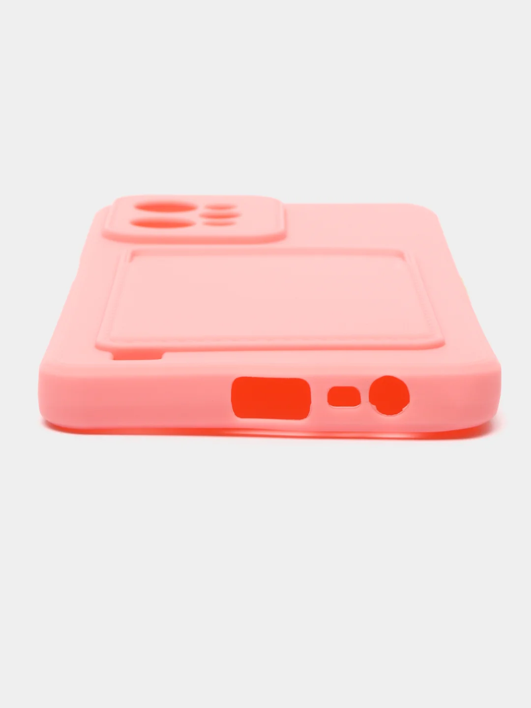 Розовый силиконовый чехол с отделением для карты Realme C30 / C31 / C35 2022