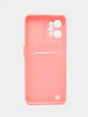 Розовый силиконовый чехол с отделением для карты Realme C30 / C31 / C35 2022