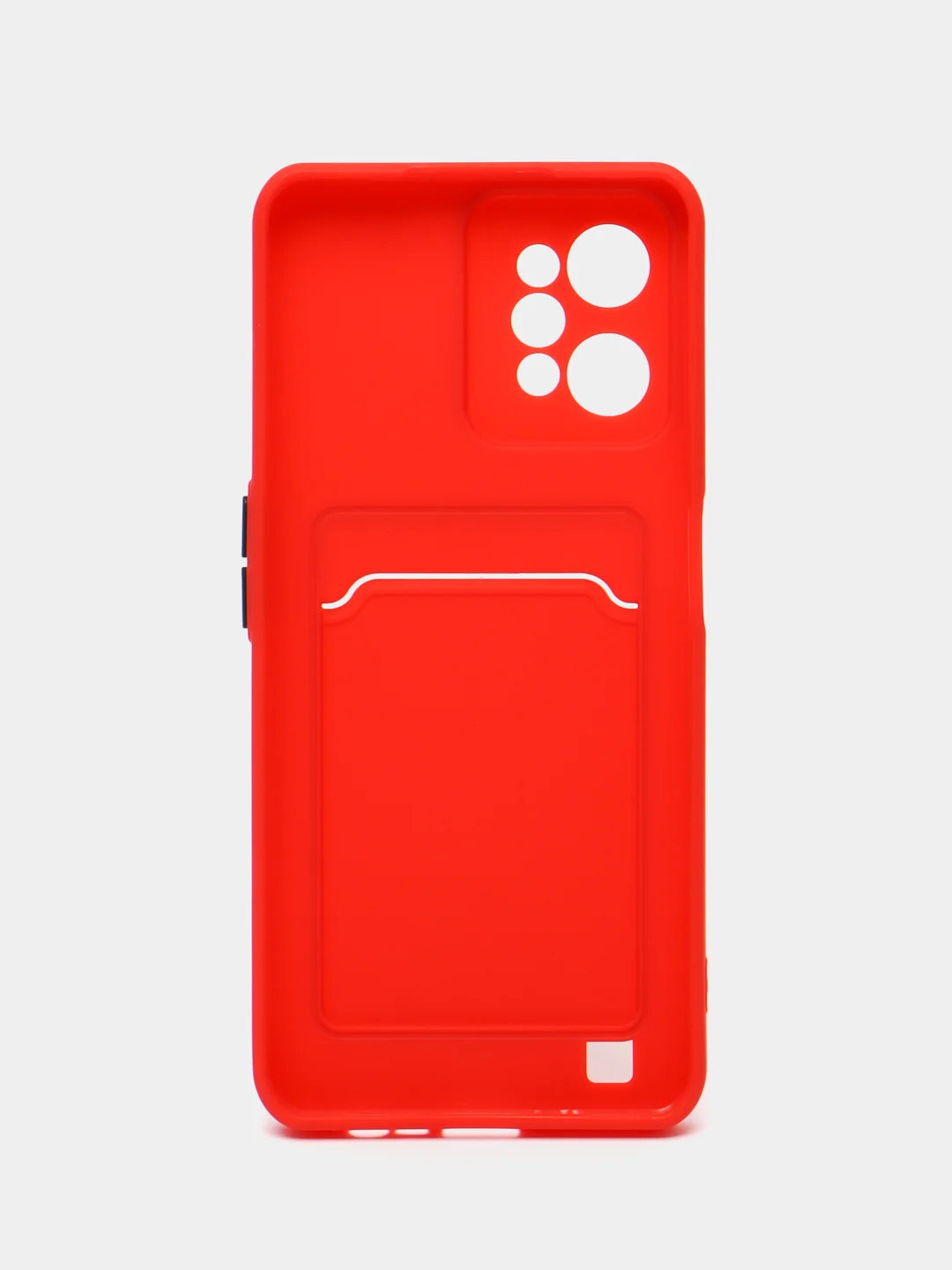 Красный силиконовый чехол с отделением для карты Realme C30 / C31 / C35 2022