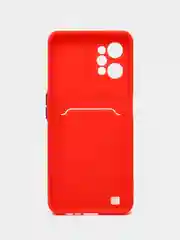 Красный силиконовый чехол с отделением для карты Realme C30 / C31 / C35 2022