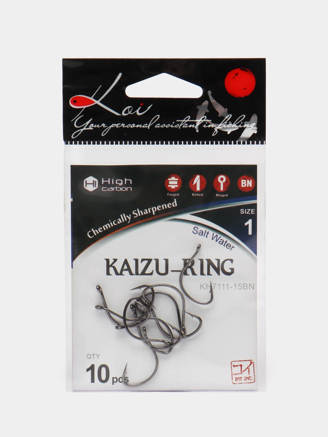 Крючки рыболовные KAIZU RING, 10 штук