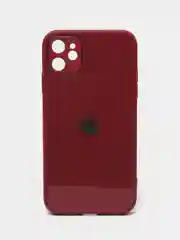Красный чехол для iPhone (Айфон) 11 со стеклянной панелью