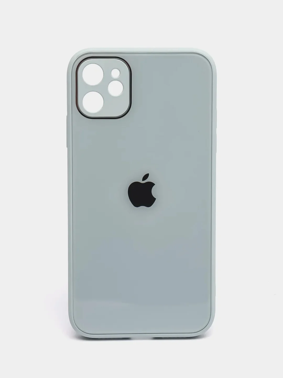 Голубой чехол для iPhone (Айфон) 11 со стеклянной панелью