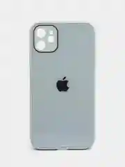 Голубой чехол для iPhone (Айфон) 11 со стеклянной панелью