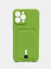 Лайм чехол силиконовый для iPhone 7/8/SE/11/12/13/14/15/Plus/Pro Max, с карманом для карты
