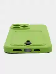 Лайм чехол силиконовый для iPhone 7/8/SE/11/12/13/14/15/Plus/Pro Max, с карманом для карты