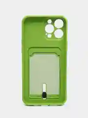 Лайм чехол силиконовый для iPhone 7/8/SE/11/12/13/14/15/Plus/Pro Max, с карманом для карты