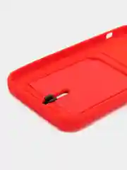 Красный чехол силиконовый для iPhone 7/8/SE/11/12/13/14/15/Plus/Pro Max, с карманом для карты