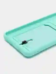 Бирюзовый чехол Samsung Galaxy A12 / M12, Самсунг Галакси А12 / М12 силиконовый с карманом для карты