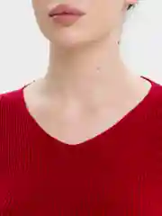 Бордовый лонгслив женский, c v-образным вырезом
