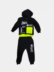 Комплект для мальчика спортивный: брюки, лонгслив, черный