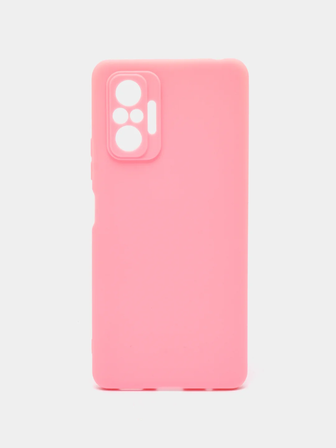 Розовый силикон матовый чехол для Xiaomi Redmi Note 10 Pro, Note 10, 10s, Redmi 9 с защитой камеры